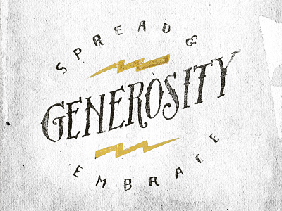 Generosity illustration pen and ink typography