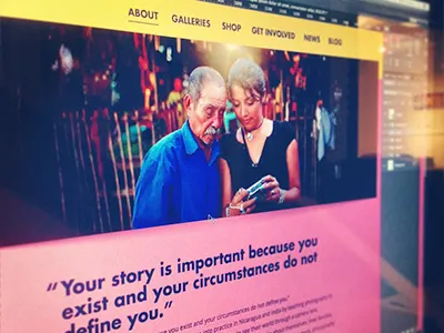 WIP - Photography Non-Profit Site about collaboration reverberation cr desktop futura layout mockup non profit photography photoshop pink ui ux web wip work in progress yellow zach travis zack travis