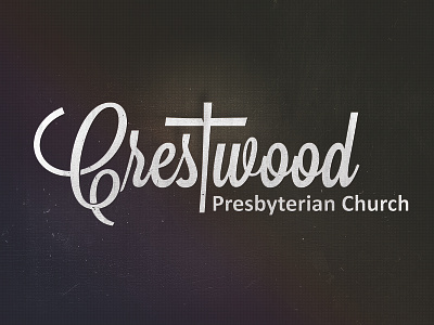 Crestwood Revised black church cross customized grainy lettering logo texture