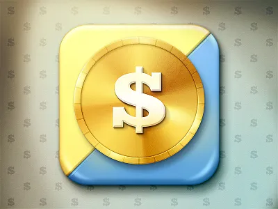 iOS icon blue coin dollar icon ios money yellow