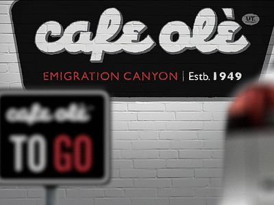 Cafe Olè Diner Environmental Signage branding cafe olè environmental signage