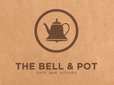 Bell & Pot Identity bar brown cafe identity kitchen logo paper