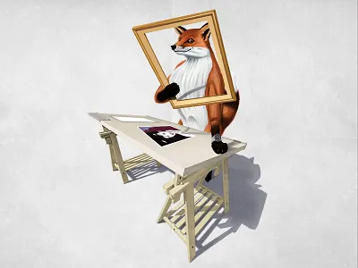 Framed! art canine drawing fox frame illustration pencil rob snow untapped