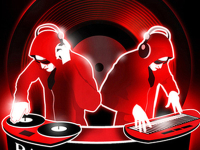 Dj S djs electro glowing illustration music psd vector