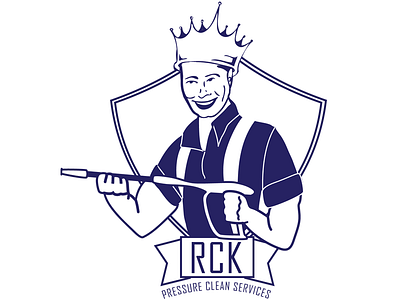 RCK Pressure Clean Services king pressure cleaning pressure cleaning logo retro logo