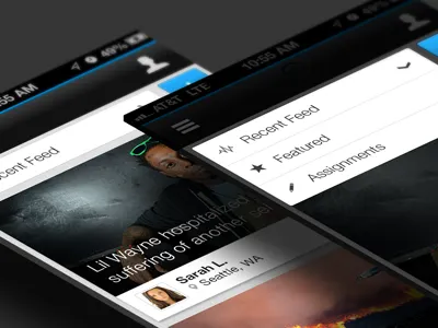 Drop Down Menu Concept awesome clean design drawer flat fonts icons ios iphone menu profile simple sleek typography ux
