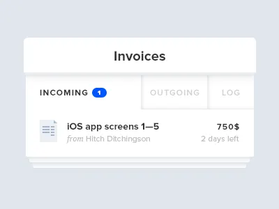 Invoices dashboard flat not flat widget