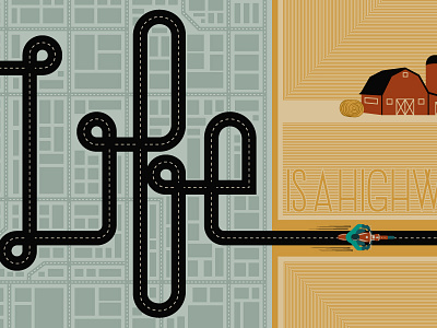 Life is a highway highway lettering tom cochrane type vector
