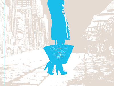 poster, stage 2 basket city market poster two color woman