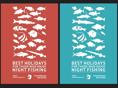 Promotional Posters for Sleepingfish fish fishing holidays minimalist night posters simple sleeping tourism