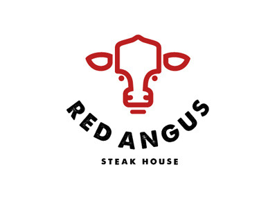 Red Angus 5 branding bull cow identity logo meat red angus restaurant steak steak house