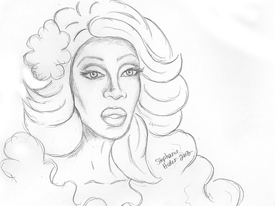 Rupaul line art portrait rupaul