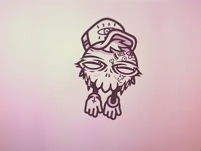 Skull death eye illustration illustrator pink skull test vector wip