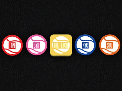 Thefetch ball blue icons ldn logo magenta nyc orange pink red sfo syd tennis thefetch yellow