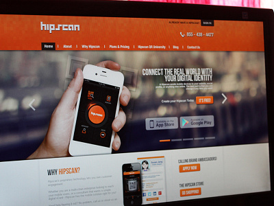 Hipscan Website bangalore chennai design india ios iphone app kerala orange qr code ui website