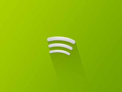 Silver shadowy Spotify green logo rebound shadow spotify