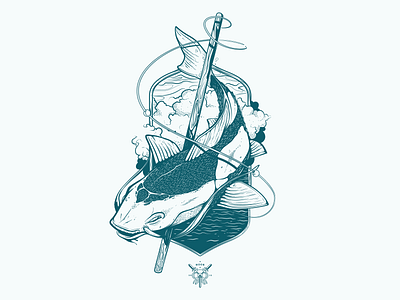 Hook fish aro fashion fish hook illustration shirt vector