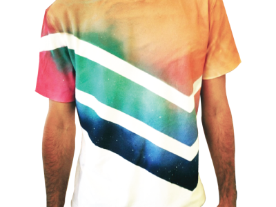 Cosmo Tee cosmic design geometric graphic tee spray paint