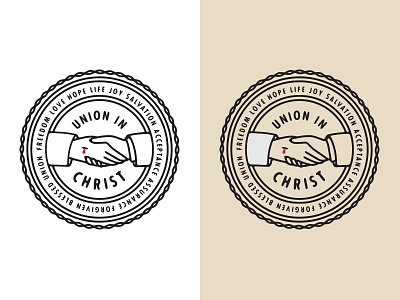 Union In Christ badge christ hands jesus sojourn