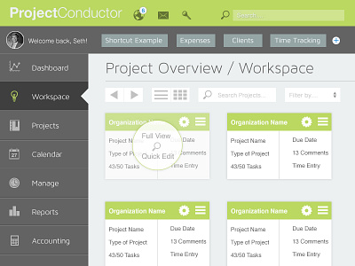 Project Conductor Dashboard Workspace api app clean dashboard device interface ios mac stats ui ux website