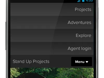 Mobile navigation - Toggle open interface mobile navigation