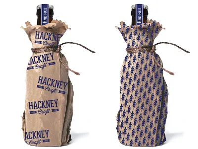 Hackney Craft - Bottle Wrap ale beer bottle craft label logo packaging paper pattern stamp string wrap