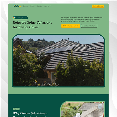 SolarHaven Energy 🏠 | Residential Solar Website Design landing page solar solar company website solar energy solar energy website solar website solar website design web design website website design