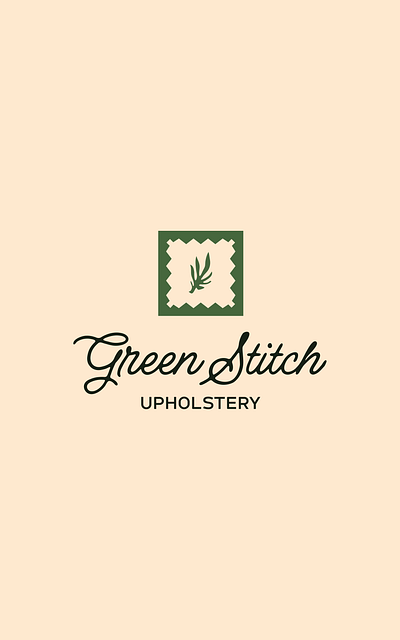 Green Stitch Upholstery – Conscious Bespoke Branding 🍃 bespoke branding branding graphic design handcrafted logo minimalist branding monogram sustainable design typography