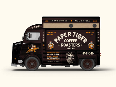 Brand Identity for Paper Tiger - Coffee Roasters badge brand identity branding cafe cafe branding cafe logo design flash tattoos food branding graphic design hand drawn hand drawn branding illustration logo logos tattoo typography ui vector visual identity