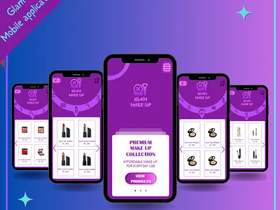 Glam Makeup Mobile App Design adobe xd design makeup app design mobile app design ui uiux design uiux designing uiux prototyping user experience user interface ux