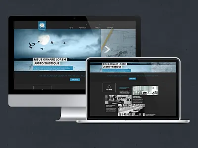 Caesar Design black blue caesar cezzar dark design driza erdis flat grid gridness mockup portfolio preview theme web web design wordpress