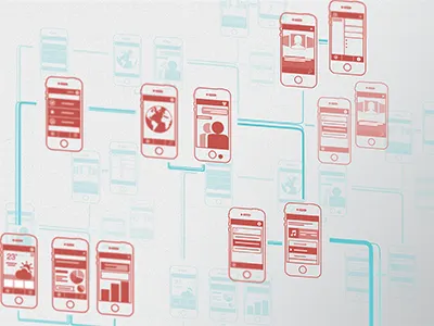 Wireframes app design red wireframes