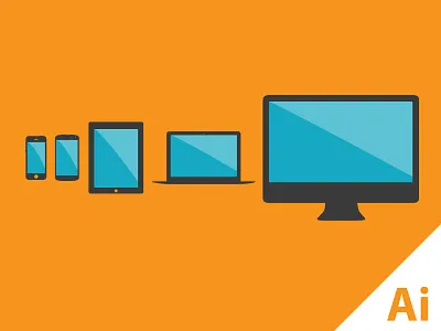 Flat Devices - Freebie - vector ai devices freebie illustrator imac ipad iphone macbook nexus vector