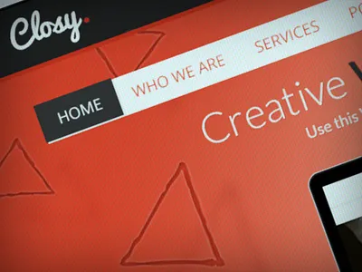 Closy. header menu red webdesign