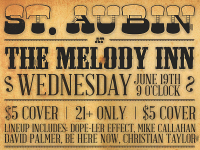 St. Aubin Melody INN band poster st. aubin