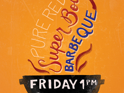 BBQ at Work bbq hand drawn hand type poster