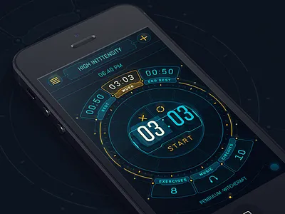 Parallax apple flat futuristic gui hud interface ios ios7 iphone iphone5 scifi tron ui