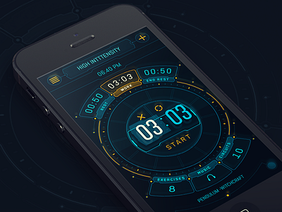 Parallax apple flat futuristic gui hud interface ios ios7 iphone iphone5 scifi tron ui