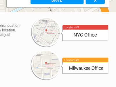 Saved Geo Fences geo location ui ux website