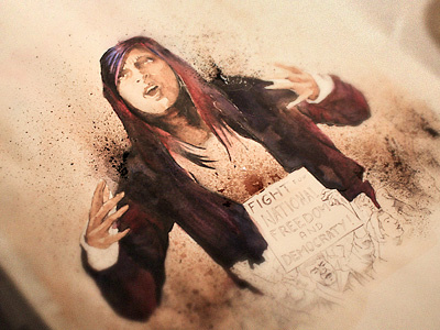 Oracymusic 004 bic cover hip hop music oracy rap rough singer sketch watercolor woman