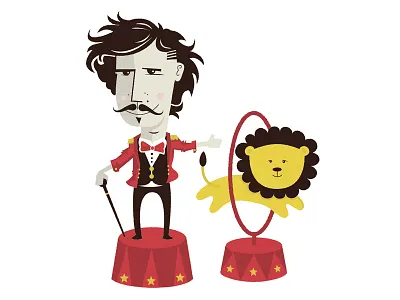 Circus circus illustration lion mustache
