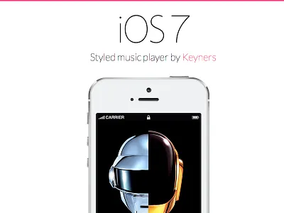 Free iOS7 styled music player 7 apple audio css3 download flat free freebie html5 ios ios7 iphone jquery keyners music simple