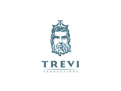 Trevi head letters logo neptune poseidon production