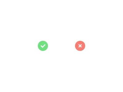 Yes / No cross flat ui icons no tick yes