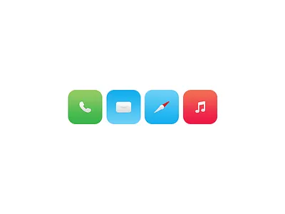 Tiny Bold iOS 7 icons app apple icon ios iphone mail minimalist music phone safari