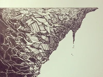 A cliff illo for a new poster... ink pen