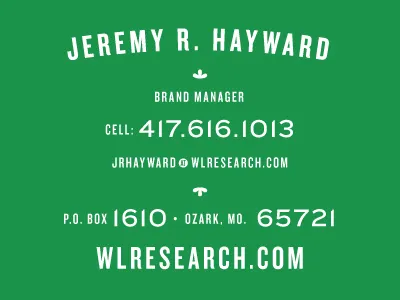 Alfalfatype business card condensed green knockout sans serif type white