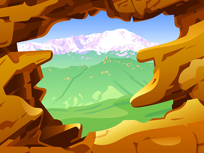 Hole in Rock - Finished colorado illustration landscape mountain mountains rock rocks vector west