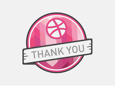 Hello & Thank You badge debut dribbble invite thanks