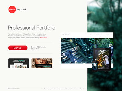 4ormat branding landing page minimal typography webdesign